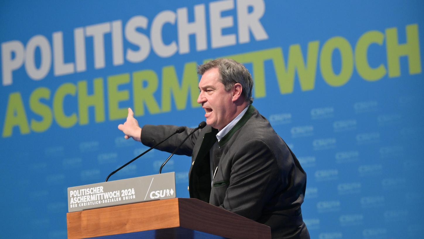 Markus Söder teilte in seiner Rede beim politischen Aschermittwoch der CSU ordentlich aus.