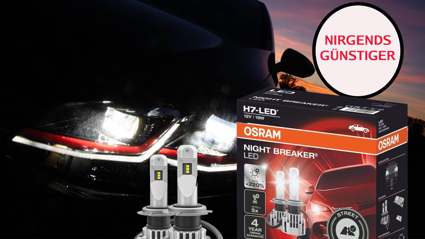 Wie lange noch mit 34 % Rabatt? Osram Night Breaker H7 LED für bis zu 220 %  mehr Helligkeit