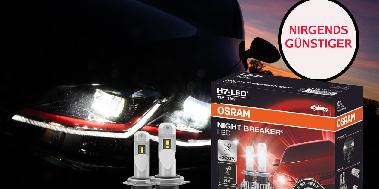 Günstiger geht nicht: Osram Night Breaker H7 LED für 220 % helleres  Scheinwerferlicht - 34 % Rabatt