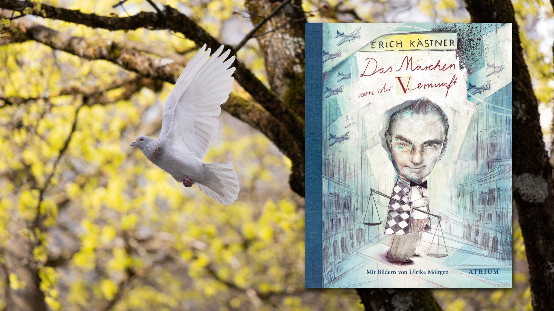 Der nette ältere Herr alias Erich Kästner hätte da 'ne Idee: Warum das ganze Geld, das ein Krieg kostet (von den vielen Leben zu schweigen), nicht lieber vorab in den Frieden des Volkes stecken, ins kleine Glück mit Häuschen im Grünen und so...? Kostet keinen Cent mehr! "Das Märchen von der Vernunft" ist leider hochgradig aktuell. Neben einigen Gedichtbänden bringt der Atrium Verlag zum Kästner-Jubiläum nun auch diese Geschichte neu und schön heraus - feingliedrig illustriert von der begabten Ulrike Möltgen. Bücher kaufen, keine Waffen! (Atrium, 14 Euro) Wolf Ebersberger  