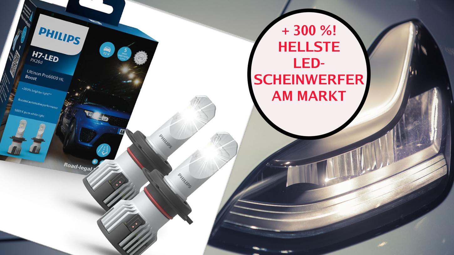 300 % heller! Noch besser als Osram Night Breaker: H7 LED Philips Ultinon  Pro6000 Scheinwerferlampe