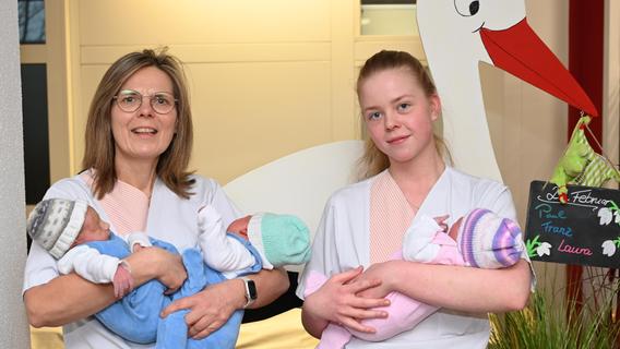 Drei Babys und ein besonderer Geburtstag: Paul, Franz und Laura sind am 29. Februar in Roth geboren