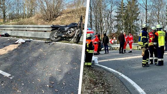 Schwerer Biker-Unfall in Franken: 35 Retter und Notfallseelsorger vor Ort