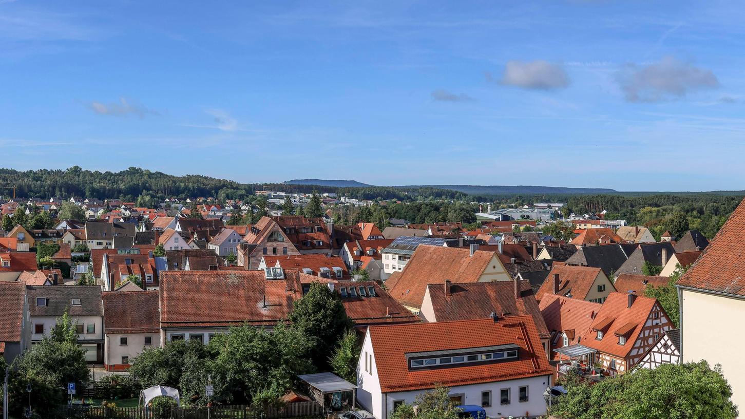 Hilpoltstein, fotografiert von der Burguine der Stadt.