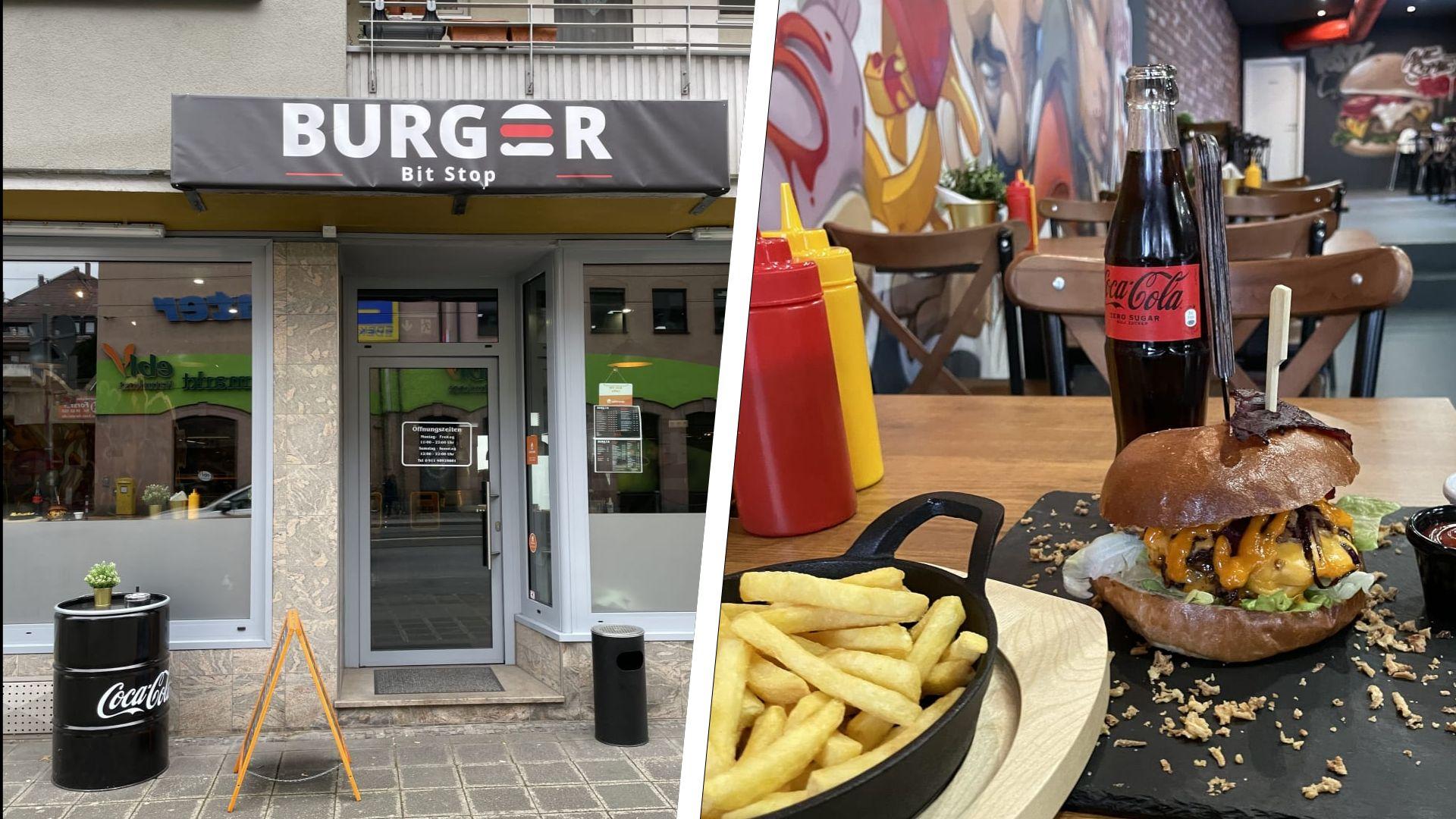 Der neue Bit-Stop-Burger-Laden in der Sulzbacher Straße 76 lockt mit Smash-Burgern im Mittags-Menü. Der neue Bit-Stop-Burger-Laden in der Sulzbacher Straße 76 lockt mit Smash-Burgern im Mittags-Menü.