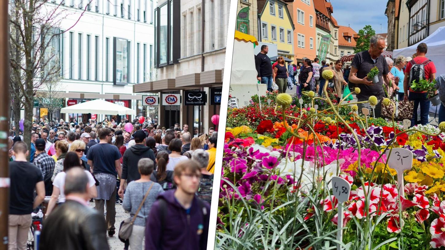 Nahezu jedes Wochenende finden in der Region rund um Nürnberg verkaufsoffene Sonntage statt - im Frühling sind die Tage meist mit Frühlingsmärkten verbunden, wie hier in Fürth und Forchheim.