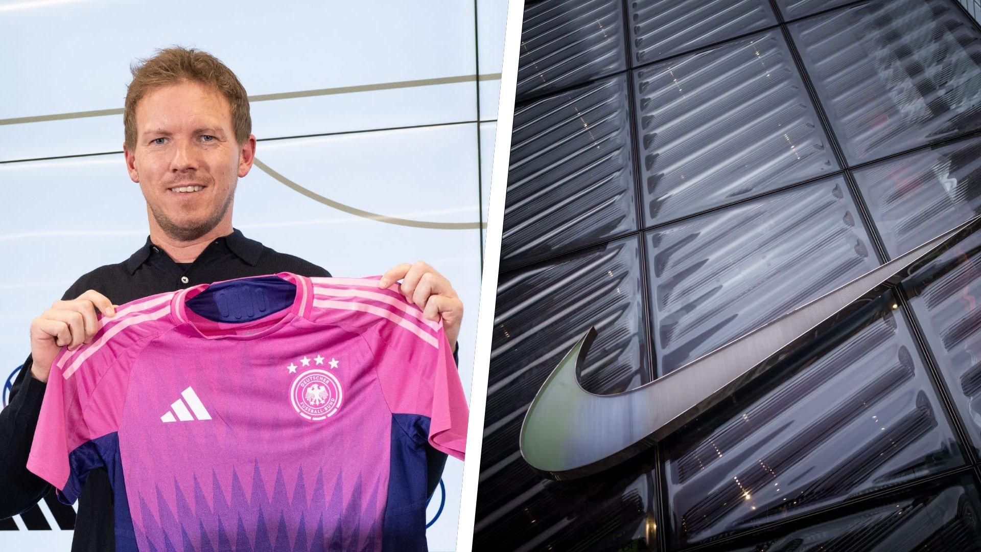 Der Deutsche Fußball-Bund wechselt im Jahr 2027 den Ausrüster und entschied sich - wohl insbesondere aus finanziellen Gründen - für Nike und gegen den fränkischen Partner Adidas. Der Deutsche Fußball-Bund wechselt im Jahr 2027 den Ausrüster und entschied sich - wohl insbesondere aus finanziellen Gründen - für Nike und gegen den fränkischen Partner Adidas.