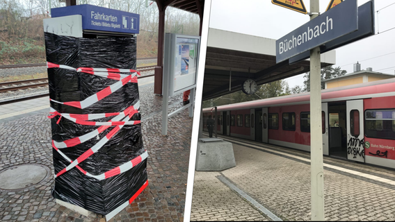 Brachiale Gewalt: Unbekannte sprengen Fahrkartenautomat am Bahnhof in Büchenbach
