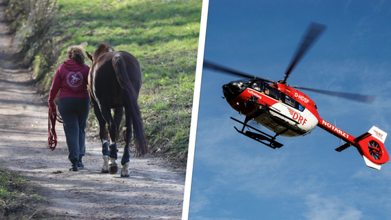 Vom eigenen Pferd zweimal getreten: Helikopter bringt Schwerverletzte ins Klinikum