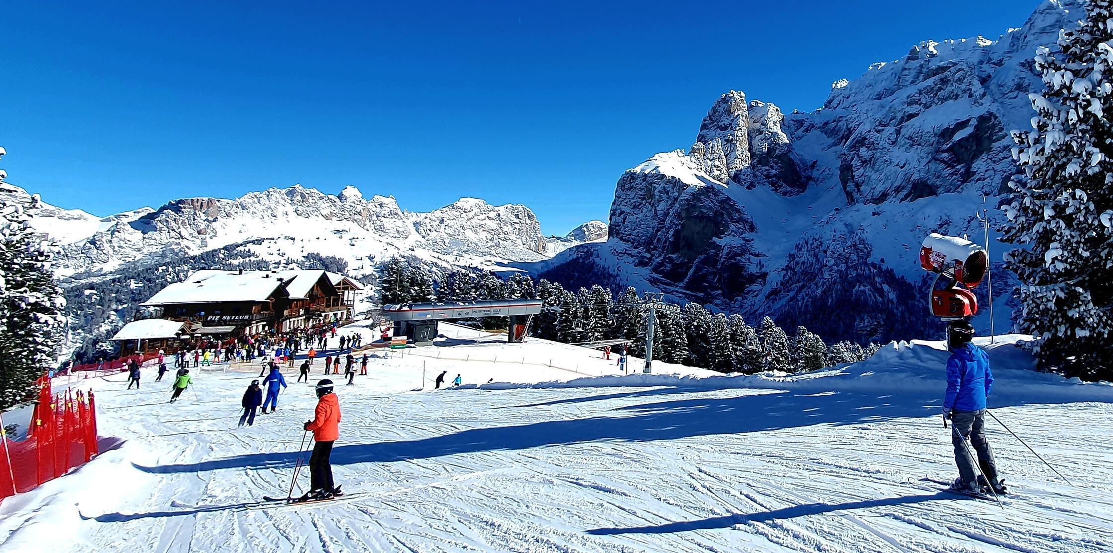 Die Pisten auf der Sellaronda, der Runde ums Sellamassiv.