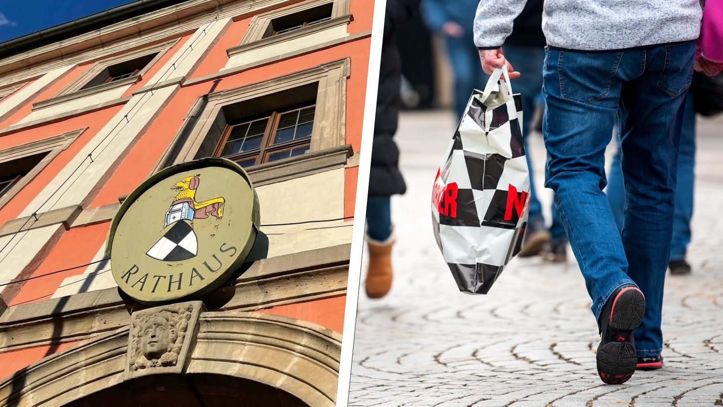 An den verkaufsoffenen Sonntagen gibt es viele Angebote rund um den Marktplatz vor dem Rathaus von Neustadt/Aisch.