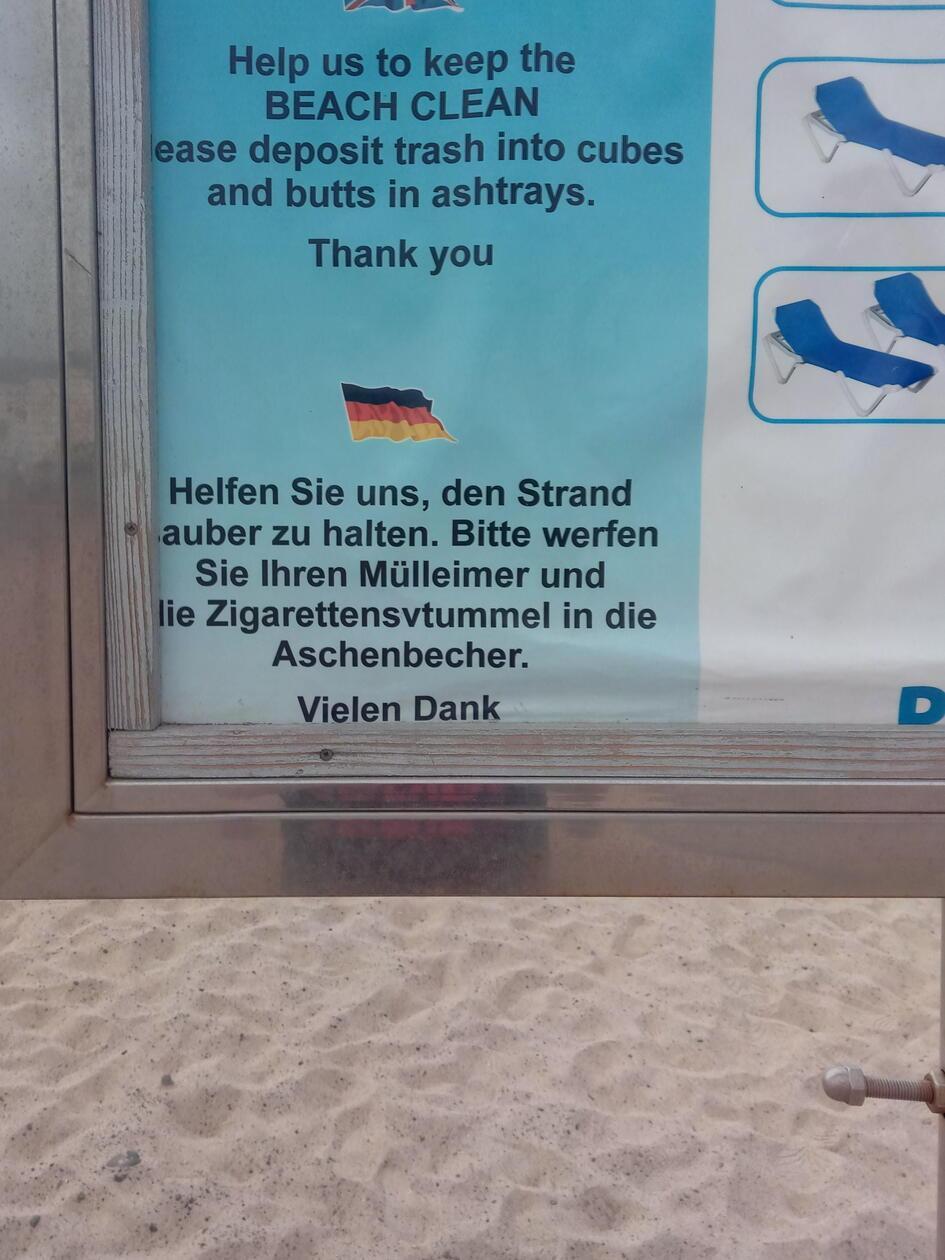 „Das haben wir am Strand von Jandia auf Fuerteventura gesehen. Wie groß der Aschenbecher oder der Mülleimer war, ist nicht bekannt“, so Familie Brock aus Ipsheim.