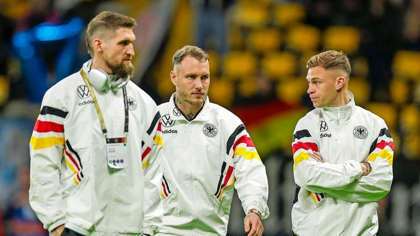 Deutschlands Spieler Robert Andrich (l-r), David Raum und Joshua Kimmich.