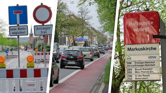 Sperrung der Kurt-Schumacher-Straße in Erlangen: Polizei hat „Abkürzer“ im Blick