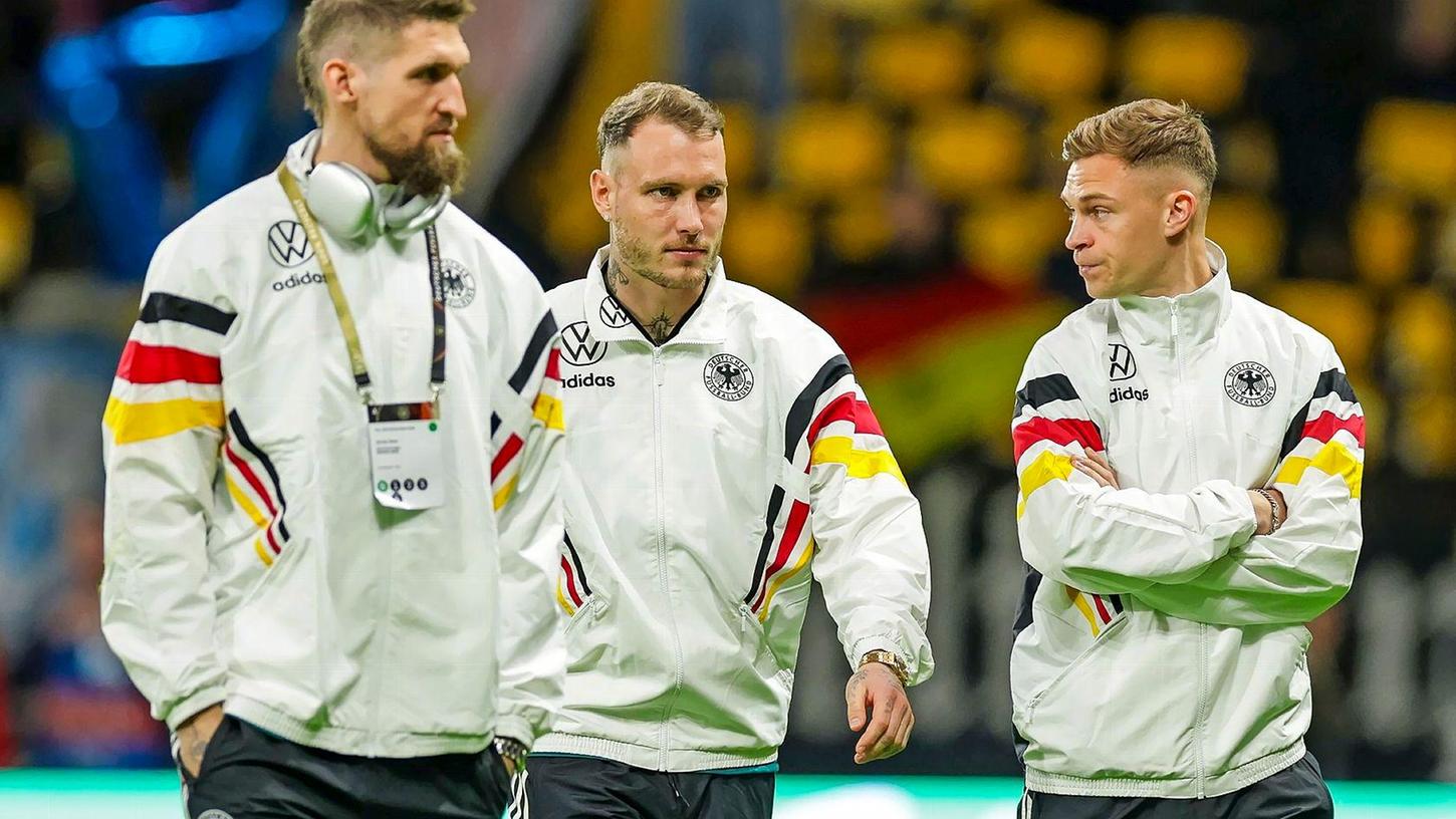 Deutschlands Spieler Robert Andrich (l-r), David Raum und Joshua Kimmich wollen bei der EM liefern - und sind vor Scholls knallharten Analysen nicht gefeit.