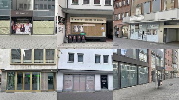 Mehrere Tausend Quadratmeter Verkaufsfläche stehen leer: Ein Rundgang vom 15. April 2024 zeigt das Ausmaß der Leerstände in der Breiten Gasse und rundherum.