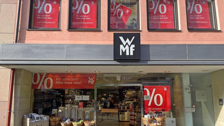 Auch WMF hat die Schließung seines Geschäfts angekündigt. Wann in der Karolinenstraße Schluss sein wird, war am 15. April noch unklar, zumindest wussten die Mitarbeiterinnen und Mitarbeiter vor Ort noch nichts Genaueres.