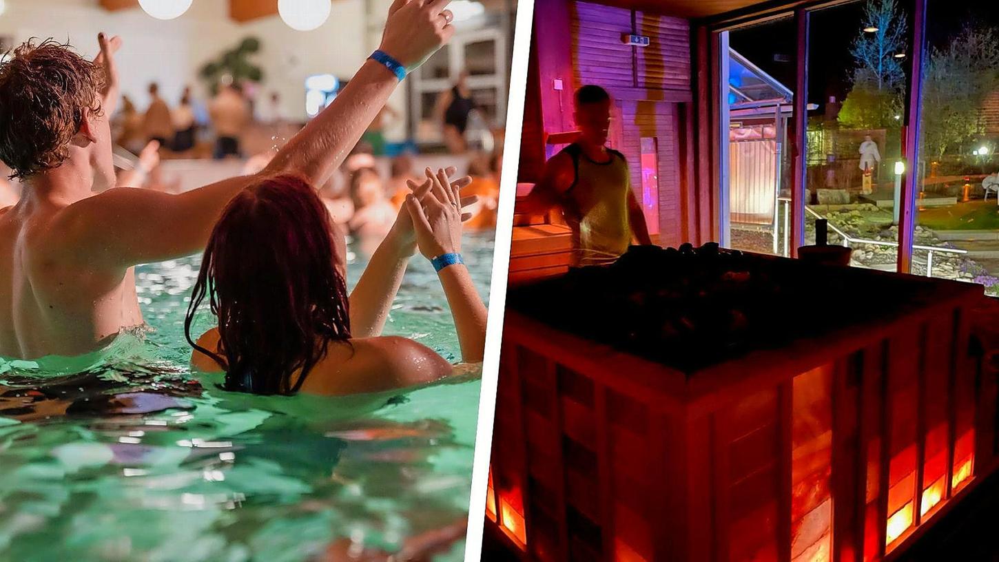 Abfeiern, Entspannen, Genießen: Bei der Langen-Thermen-Nacht in Bad Windsheim ist Baden in Solewasser und Schwitzen in der Sauna angesagt - zu Musik aus den 2000er-Jahren.
