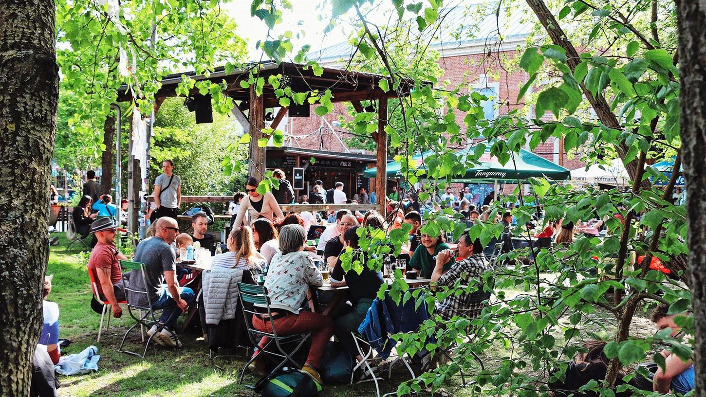 Der Biergarten des Kulturzentrums Z-Bau in der Nürnberger Südstadt.