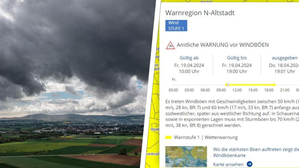 Erneut wird in Nürnberg und der Region vor stürmischen Böen gewarnt.