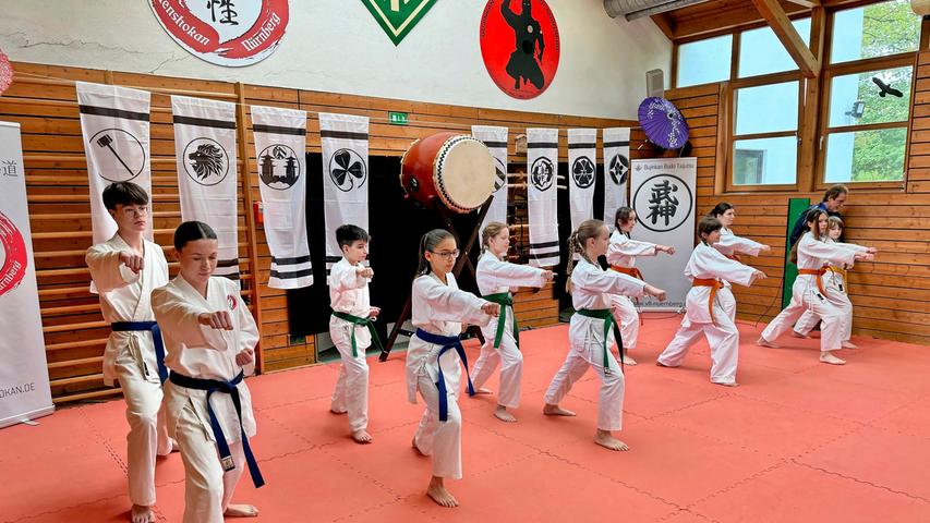 Hier präsentiert die Jugend aus dem Nürnberger Karate-Dojo ihre Kampfkünste.