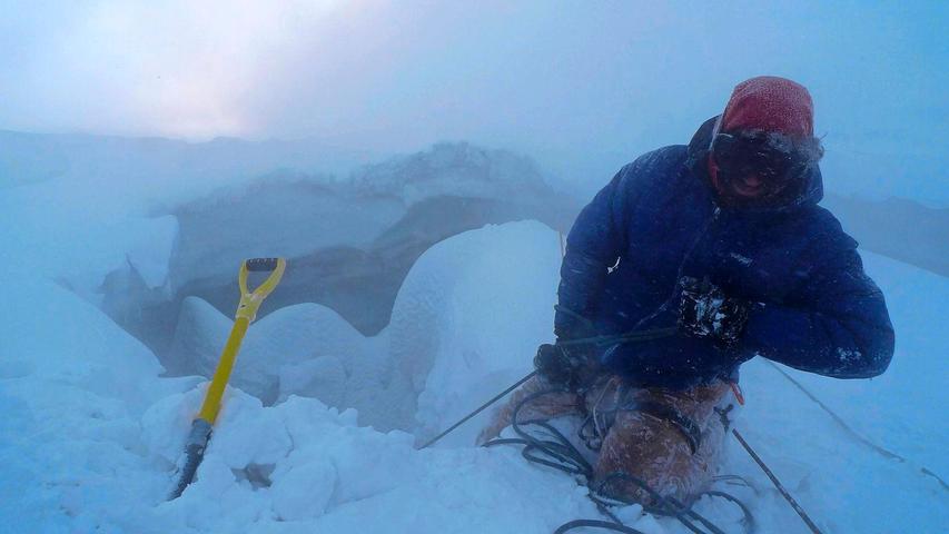 Unmenschliche Bedingungen, auch für trainierte Vulkanforscher: Der Mount Erebus. Es herrschen Temperaturen kälter als -50 Grad Celsius.