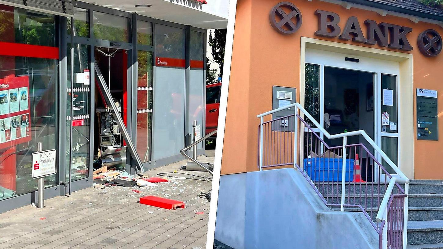 In der Sparkassenfiliale in Lohr am Main und der Raisseisenbank in Oberaltertheim wurden zwei Geldautomaten gesprengt.