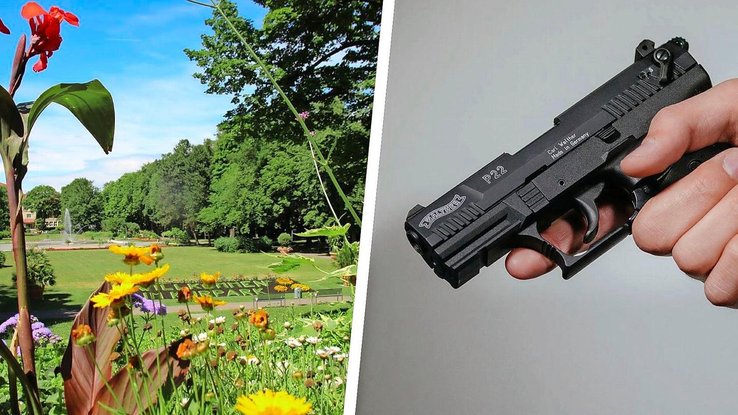 Knallgeräusche wurden am Freitag im Bad Windsheimer Kurpark vernommen. Nun hat die Polizei bei einem Jugendlichen Schreckschusswaffen (Symbolbild) gefunden. Knallgeräusche wurden am Freitag im Bad Windsheimer Kurpark vernommen. Nun hat die Polizei bei einem Jugendlichen Schreckschusswaffen (Symbolbild) gefunden.
