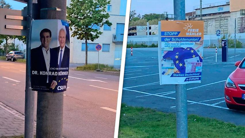 Verstoß gegen Plakatierungsordnung in Erlangen: CSU und FWG hängen EU-Wahlplakate zu früh auf