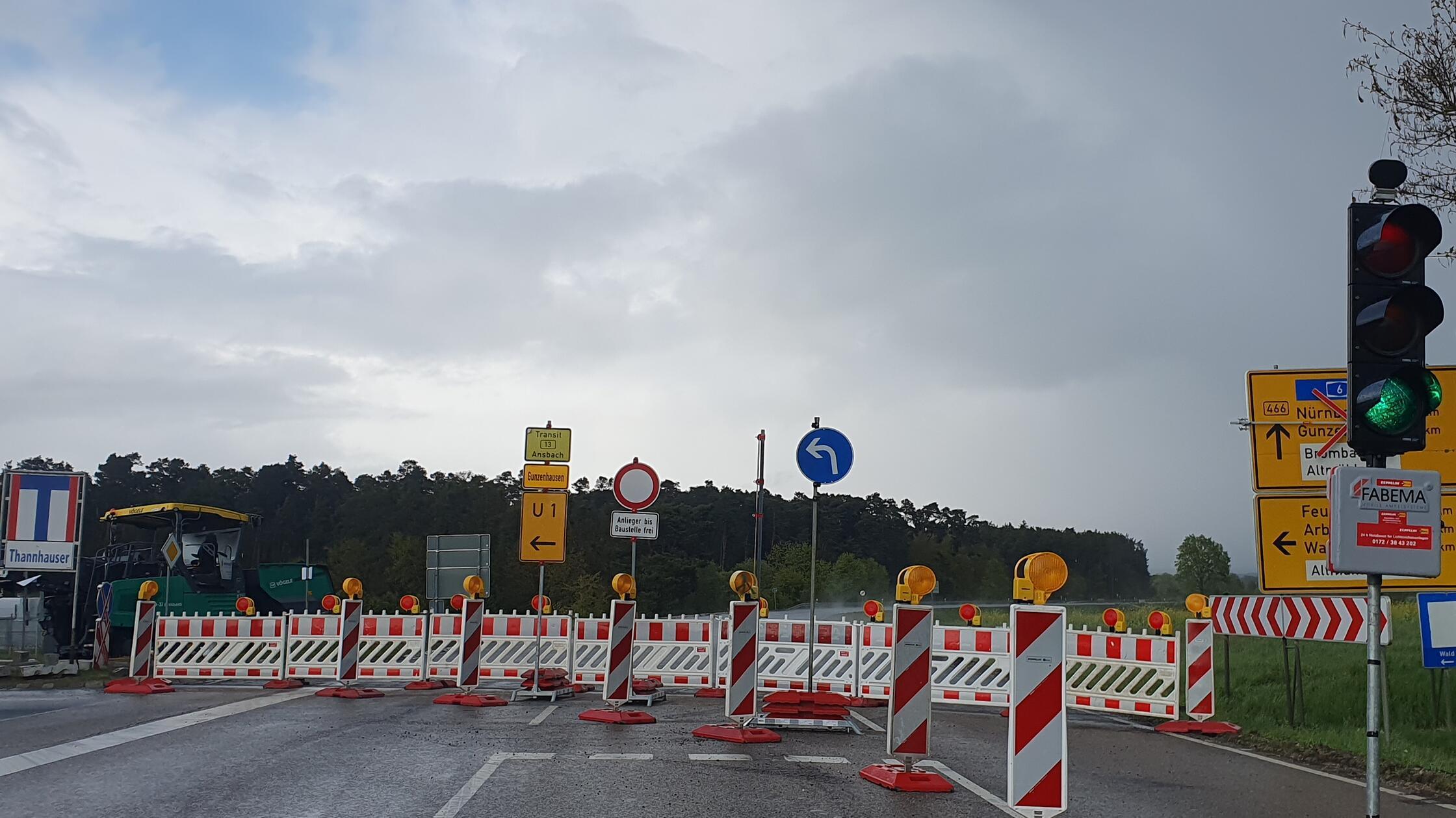 Baustelle Auf Der B 466 Bei Gunzenhausen Wandert Weiter: So Wird Umgeleitet