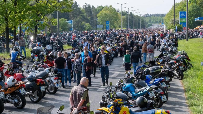 Bikertreffen an der Münchner Straße: Wie immer kamen viele Motorradfahrer zum Treffen.