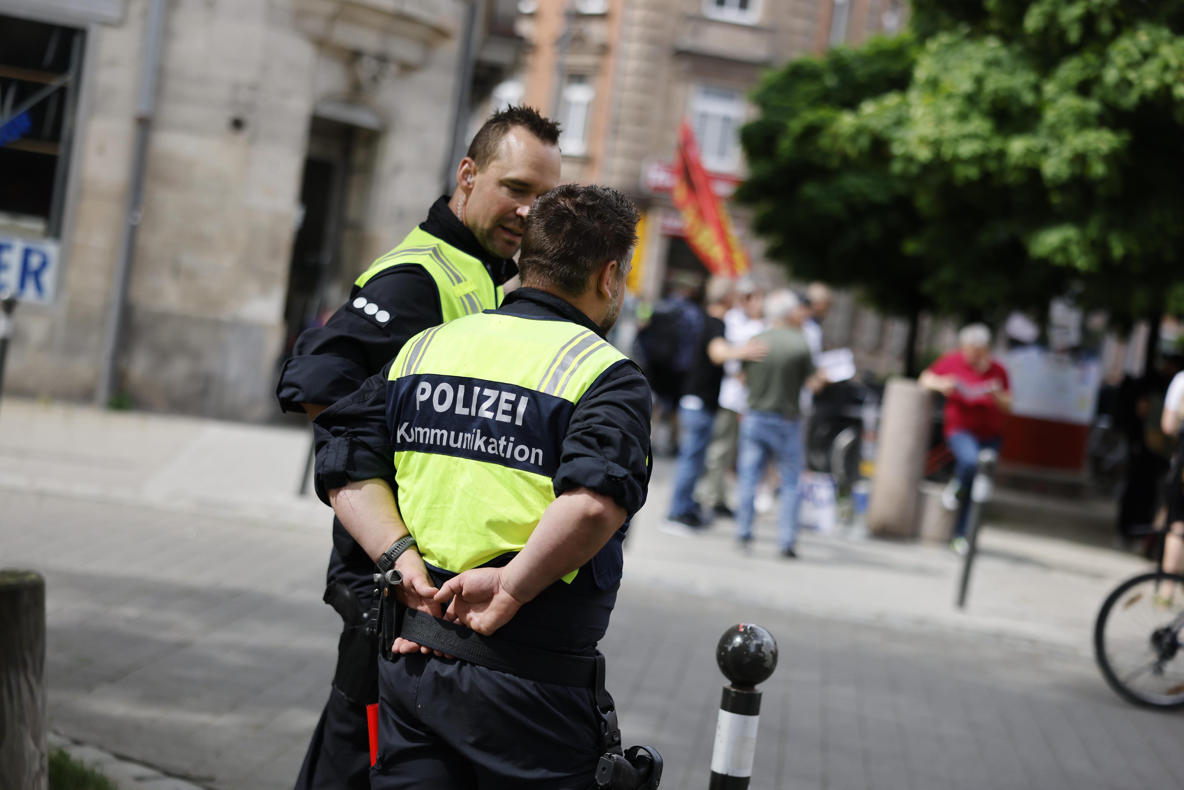 Die Polizei war vor Ort, um Präsenz zu zeigen.