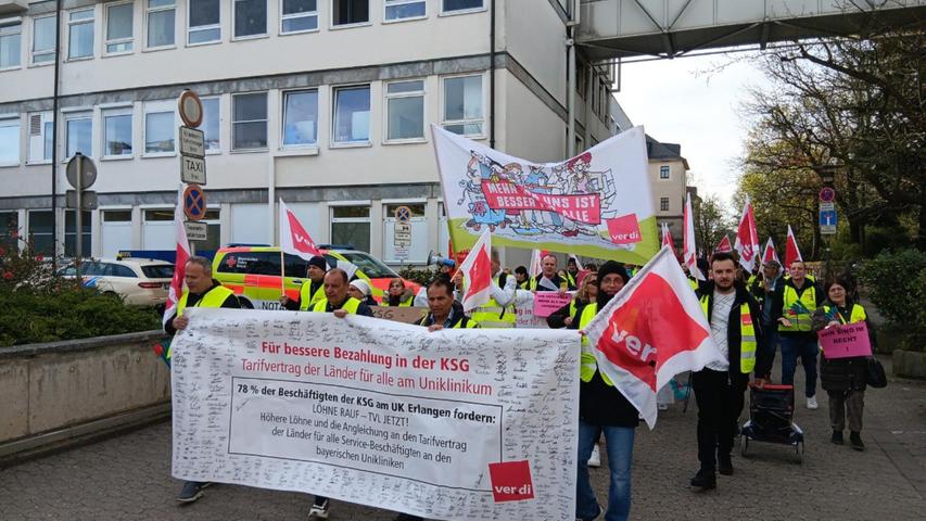 Neue Phase des Protests: Beschäftigte der Uniklinik Erlangen gehen in Erzwingungsstreik