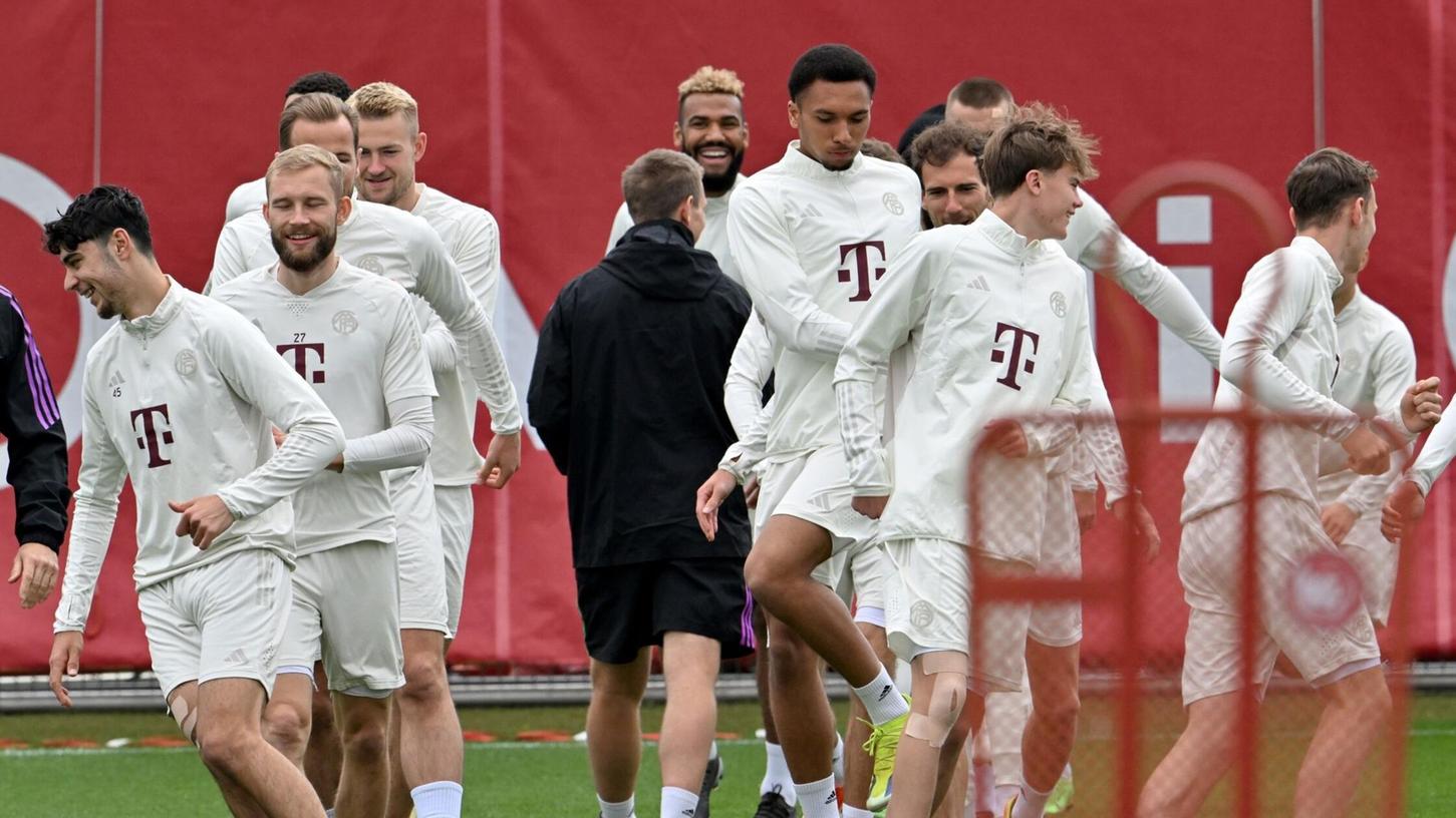 Die Spieler des FC Bayern München beim Abschlusstraining.