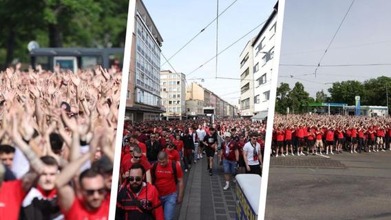 Spektakuläre Aktion vor FCN-Saisonfinale: XXL-Fanmarsch pilgert durch Nürnberg - das sind die Bilder