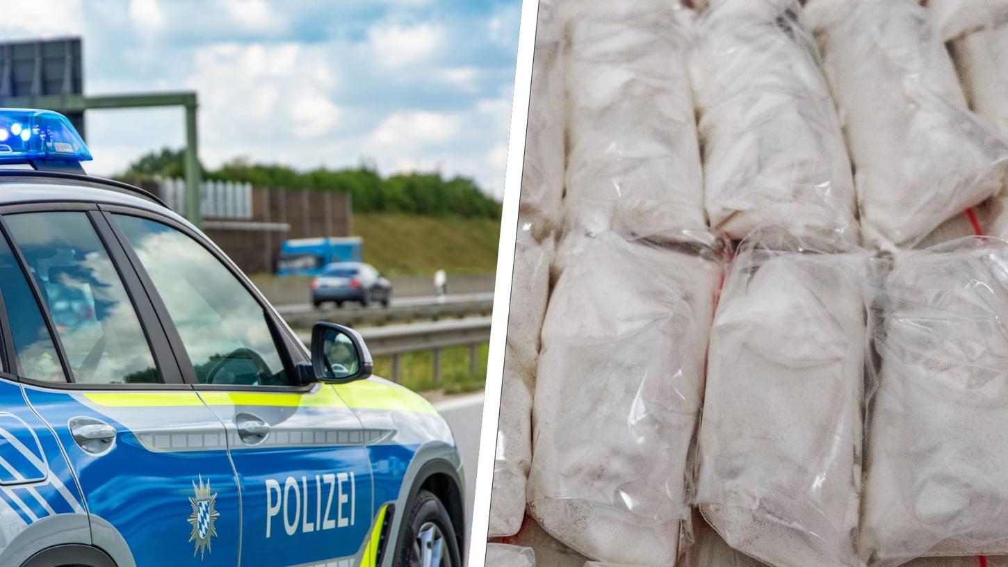 Bei einer Kontrolle auf der A7 fanden Beamte der Verkehrspolizei Ansbach fünf Kilogramm Kokain. 