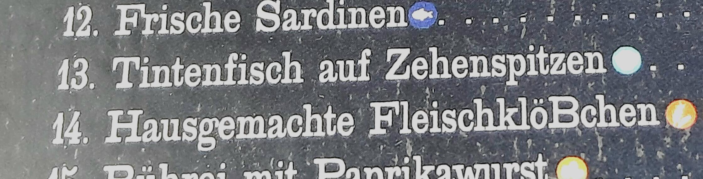 "Deutsch ganz neu", schreibt Frank Folster aus Buckenhof unter dieses Bild. Gesehen in einem Restaurant in Famara auf Lanzarote.