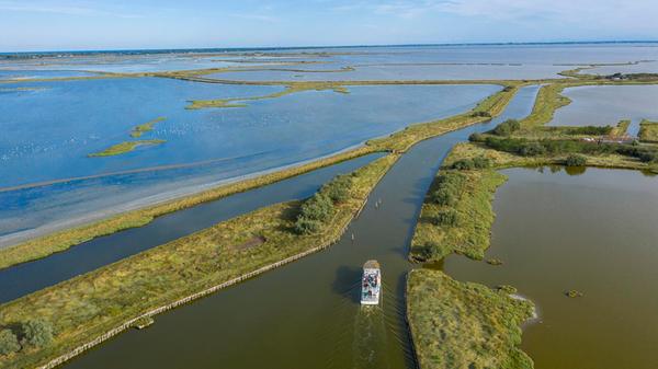 So sieht die Wasserlandschaft von oben aus.