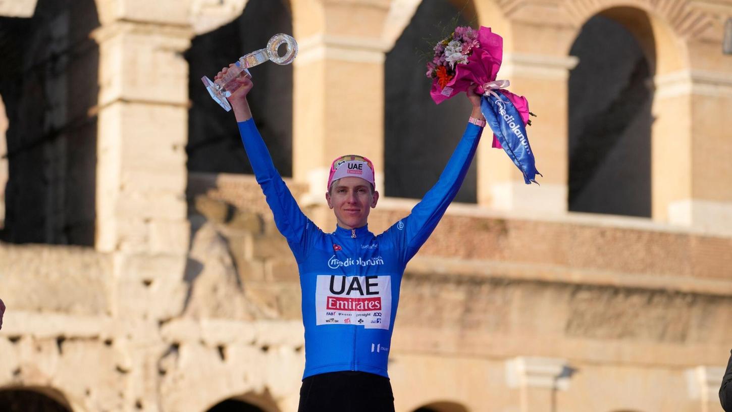 Der Slowene Tadej Pogacar hat bei seiner ersten Teilnahme den Giro d’Italia gewonnen.
