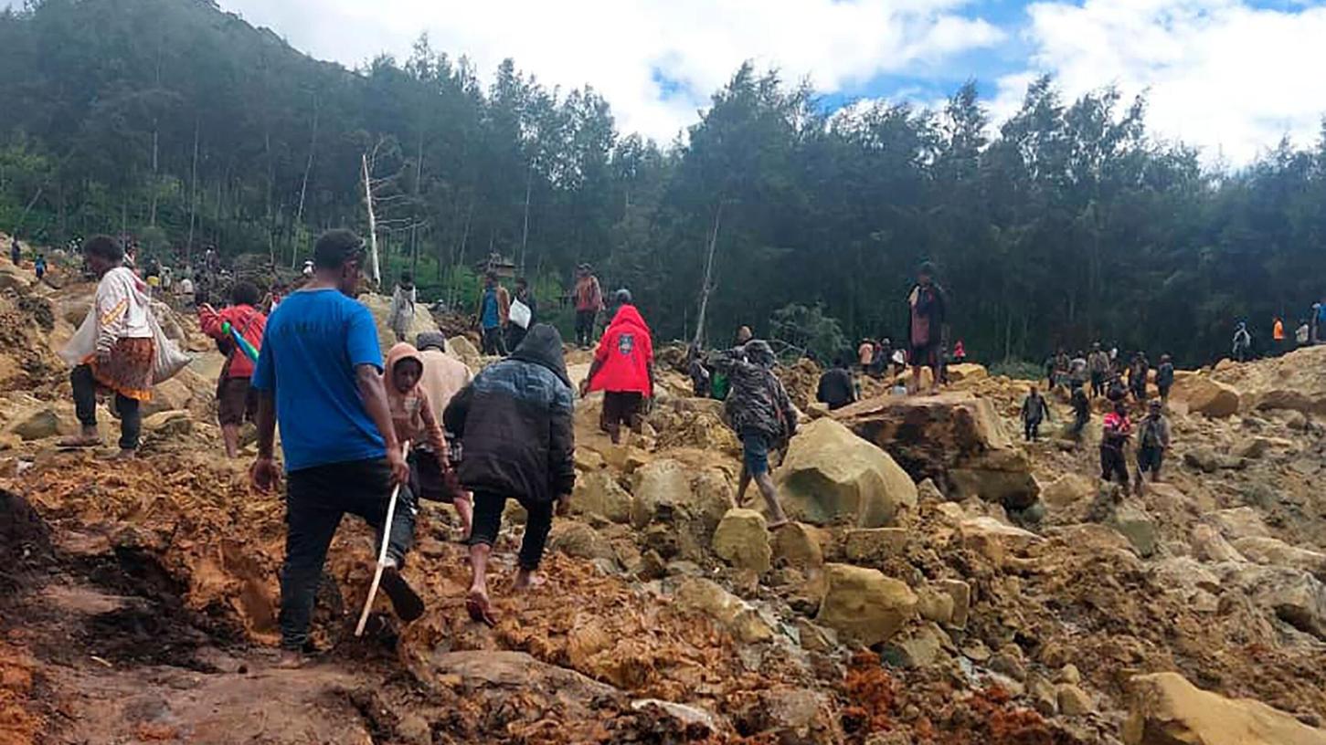 Nach einem Erdrutsch werden im abgelegenen Hochland Papua-Neuguineas Hunderte Tote befürchtet. Einige Dörfer wurden komplett verschüttet.