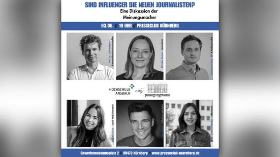 Journalisten vs. Influencer - Diskussion im Presseclub Nürnberg mit Vertretern aus der Region