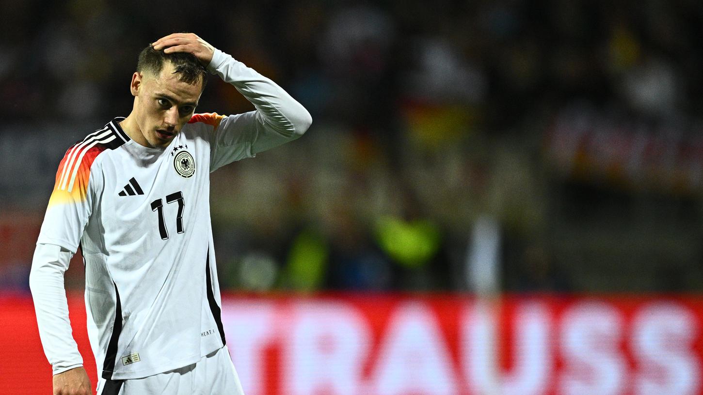 Florian Wirtz kann es nicht fassen: Die deutsche Mannschaft bleibt gegen die Ukraine ohne Tor. Florian Wirtz kann es nicht fassen: Die deutsche Mannschaft bleibt gegen die Ukraine ohne Tor.