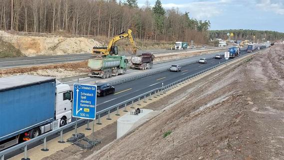 Sechsstreifiger Autobahnausbau: Erneut Sperrungen um Schwabach und im Landkreis Roth
