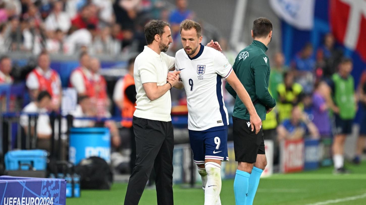 Englands Team um Trainer Gareth Southgate und Harry Kane kam nicht über ein 1:1 gegen Dänemark hinaus.