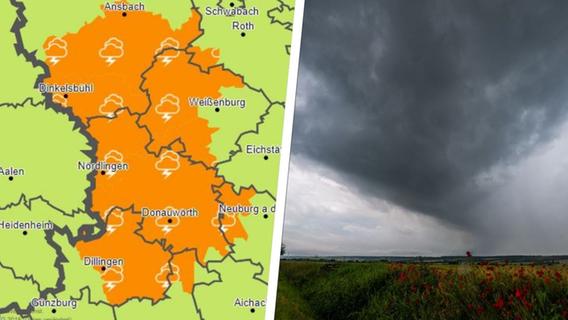 Heftige Unwetter mit Starkregen und Hagel: DWD warnt für Mittelfranken - hier könnte es krachen