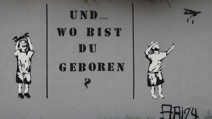 Aussagekräftiges Graffiti, das den Geist des Abispiels in Eckental treffend symbolisiert.