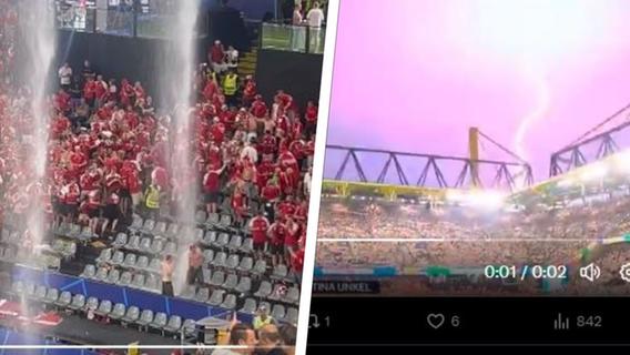 Apokalyptische Bilder während DFB-Spiel: Partie unterbrochen - gewaltiges Gewitter bringt Sintflut