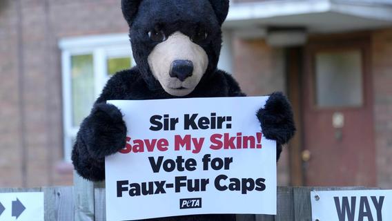 Protest gegen Bärenfellmützen bei britischer Parlamentswahl