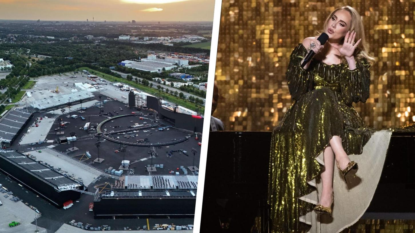 Arena in München Riem für Adele im August In einer extra gebauten Arena soll Adele im August in München Riem auftreten. Danach wird das Mega-Stadion wieder abgebaut. Arena in München Riem für Adele im August In einer extra gebauten Arena soll Adele im August in München Riem auftreten. Danach wird das Mega-Stadion wieder abgebaut.