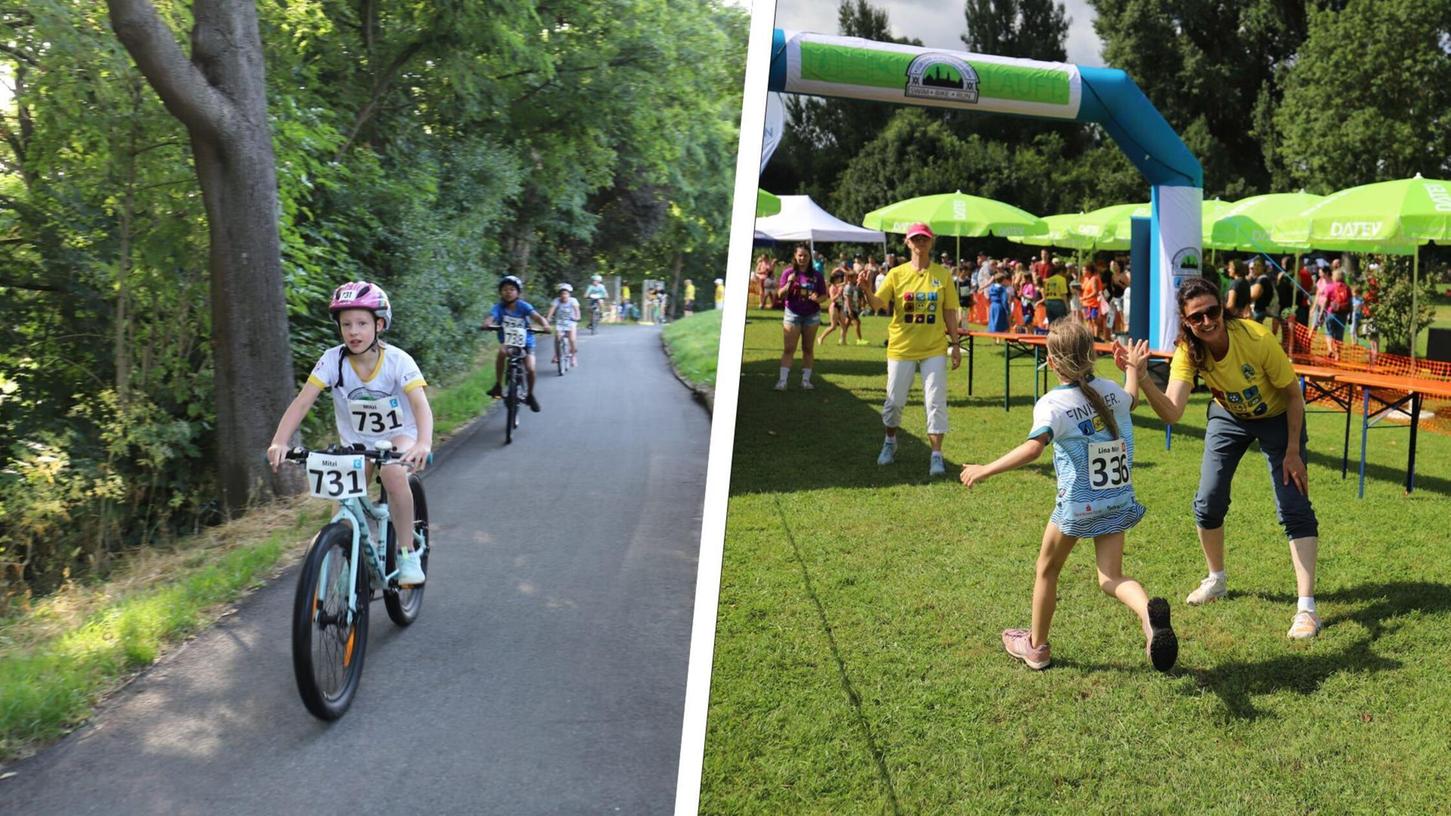 Radfahren und Laufen gehörten zu den Disziplinen, die die Kinder und Jugendlichen beim Fürther Schultriathlon zu absolvieren hatten. Radfahren und Laufen gehörten zu den Disziplinen, die die Kinder und Jugendlichen beim Fürther Schultriathlon zu absolvieren hatten.